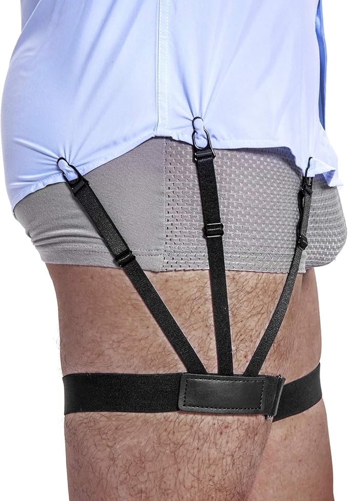 Shirt Stays Garters for Men: Adjustable Shirt Holders Shirt Tuckers Elastic Shirt Keepers for Military Police