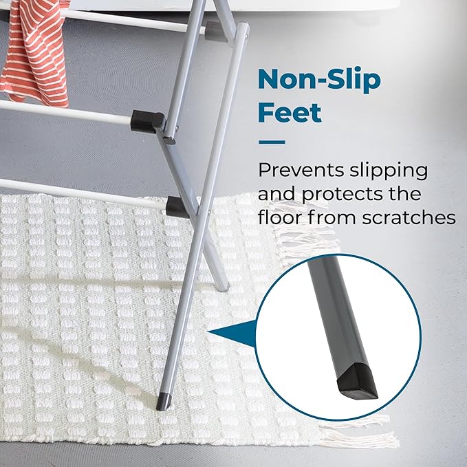 Honey-Can-Do Collapsible Clothes Drying Rack – Durable, Space-Saving Laundry & Towel Rack, Sturdy Clothing Rack for Hanging Clothes Indoors & Outdoors, Steel