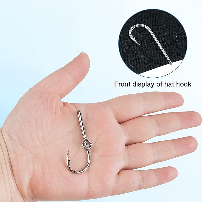 Fishing Hook Hat Pins & Clips - 12PCS Gold/Black Fish Hook Hat Tie Clips for Outdoor