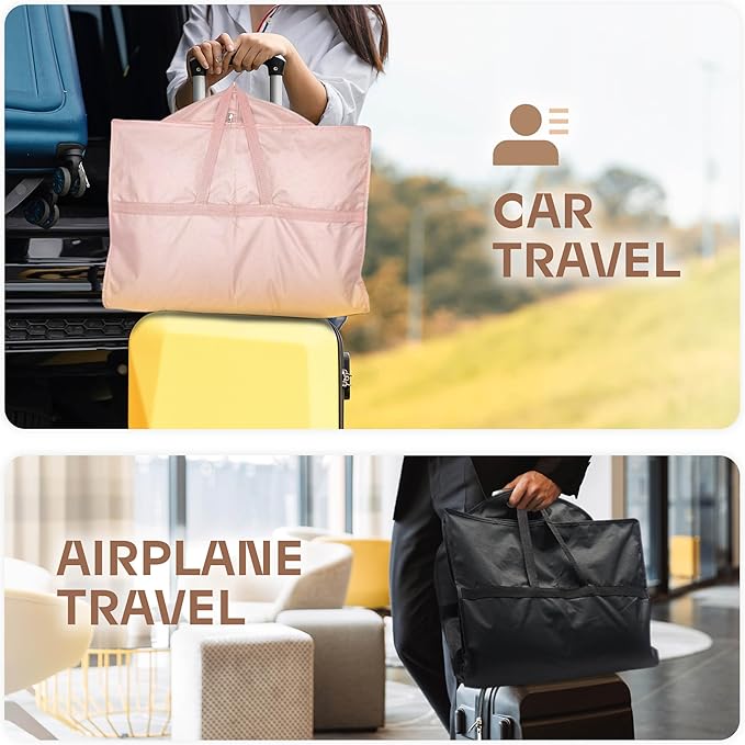 43" Travel Garment Bag with Accessories Zipper Pocket, Heavy Duty Suit Bag for Suits, Tuxedos, Dresses, Coats, Pink, 1 pack