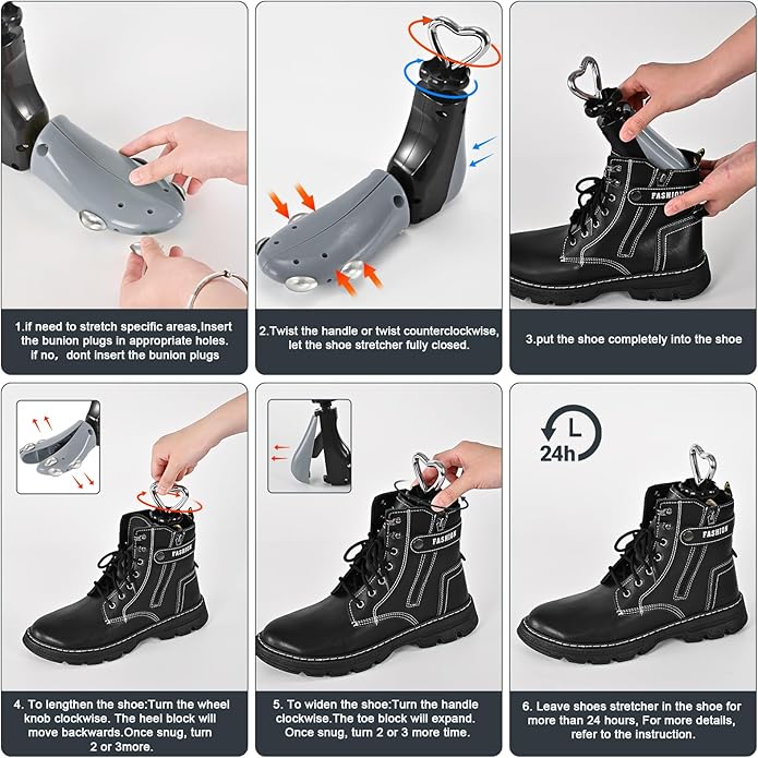 Shoe Stretcher Women Men, Boot Stretcher Wide Feet, 4-Way Shoe Widener & Expander for Stretch Length & Width
