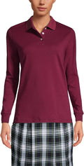 Lands' End School Uniform Kids Long Sleeve Interlock Polo Shirt