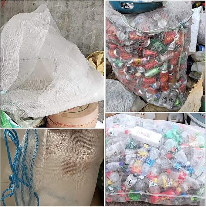 Extra Large Mesh Bag 100 Gallon 60''x48'' Multipurpose Drawstring Storage Container Sack Net Bags For Collecting Recycling Water Bottles Empty Cans Laundry Basketball Soccer Team Balls