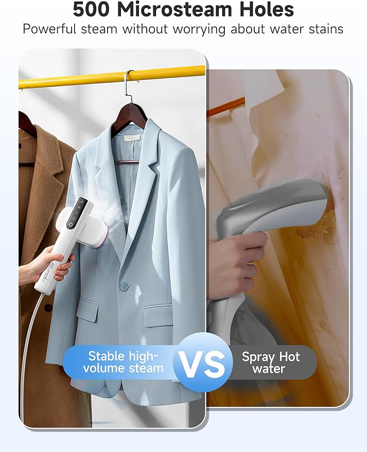 Travel Steamer for Clothes, Portable Handheld Design, Clothing Wrinkles Remover, Strong Penetrating Steam, 1200W Powerful 2 In 1 Steamer & Iron, 100ml Big Capacity