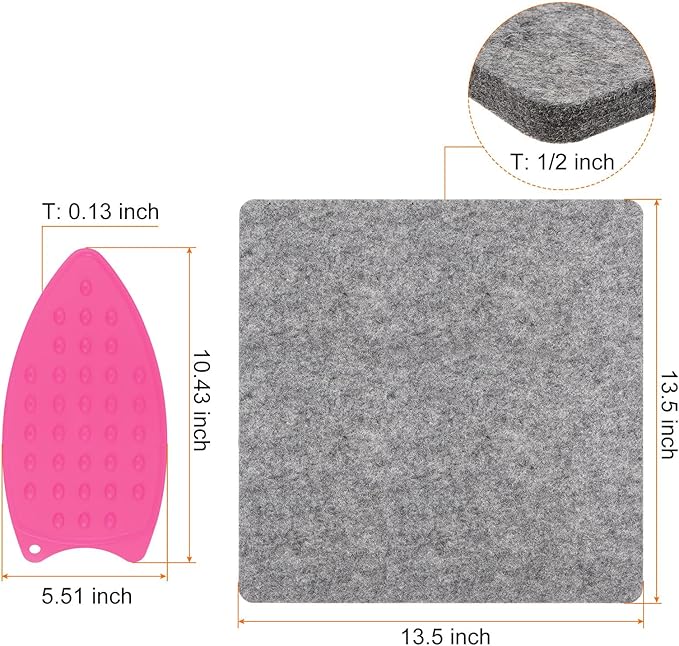 HARFINGTON Wool Pressing Mat 13.5" x 13.5" Wool Ironing Pad Sewing Notions for Crafts Quilter Quilting