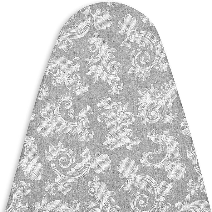 Encasa XO Ironing Board Cover with 4mm Extra Thick Felt Pad for Steam Press – Grey - (Fits Standard Boards of Large, 54"x15") Elastic Fitting, Heat Reflective, Protective