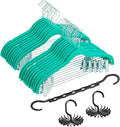 VECELO Premium Velvet Clothes Hangers Suit with Metal Clips (20 Pack)-Non Slip & Space-Saving with 1 Magic Hangers & 2 Tie Rack Excellent for Men and Women