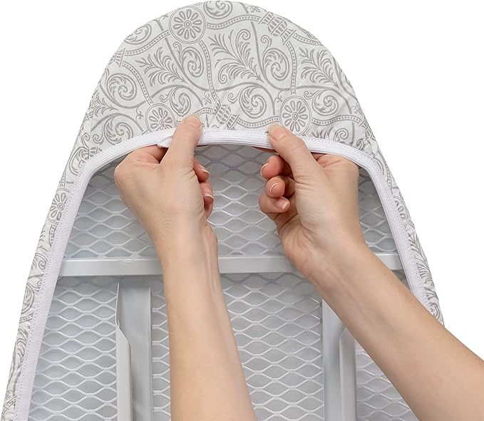 Westex Intricate Heavy Duty Ironing Board Cover and Pad, Thick 3-Layer Stain Resistant Padding, Elasticized Skirt, Click-to-Close Fastener, 15 x 54 Inch (Board NOT Included, Cover ONLY) (Pack of 6)