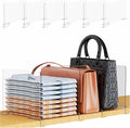 Yieach 6 Pack Acrylic Shelf Dividers for Closet Organization,Towel,Sweater,Purse Organizer - Adjustable Height - Vertical Shelf Separators for T Shirt,Clear Closet Shelf Divider for Wood Shelves
