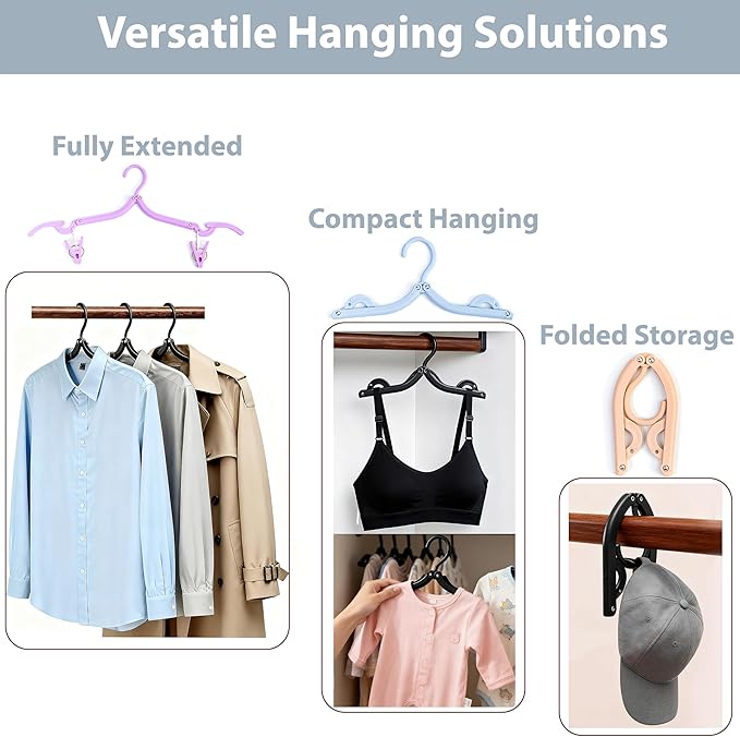 Travel Hangers, Cruise Ship Essentials Travel Essentials, Portable Cruises Must Haves 2025, Folding Hangers for Suitcase, RV Camping Airplane Europe Vacation Essential (30, Mixed)