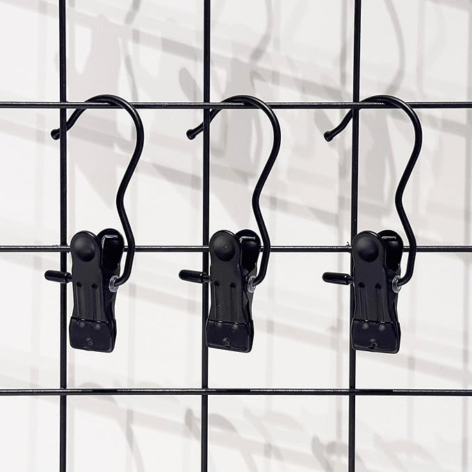 Hangers Clips,Stainless Hooks for Closet Hooks,Heavy Duty Clothespins Laundry Hanging Hooks,Travel Portable Clothes,Boot Tall Towel Hats Socks Pants and Bras (30, Matte Black)