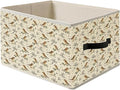 Winter Christmas Sparrow Bird Storage Bin Box with Handles, Rustic Birds Botanical Holiday Winter Christmas Foldable Organizer Basket Toybox for Home Bedroom Bathroom Clothes Toys Books