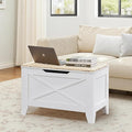 VECELO 30" Storage Bench, Shoe Bench with Handwoven Wicker Cushion, Ottoman Storage Trunk with Safety Hinges, Ideal for Entryway, Bedroom, Living Room, White