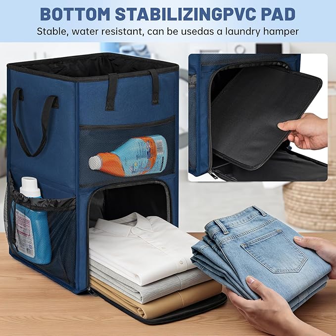 Laundry Backpack Bag,(Only Bag) Extra Large 2 in 1 Laundry Hamper Basket with Shoulder Straps, Freestanding Laundry Bag for College Dorm, Laundromat, Apartment