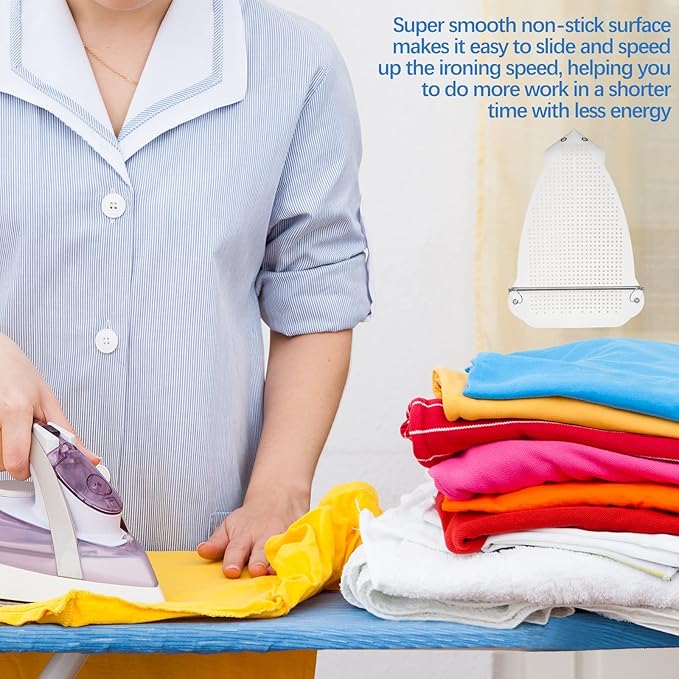 Cunhill 2 Pieces Ironing Shoe Cover Ironing Accessories Iron Soles Aluminum Material Electric Iron Assistant Tool Safe Slip on for Electric Sole Quick Install Cover Most Standard Size