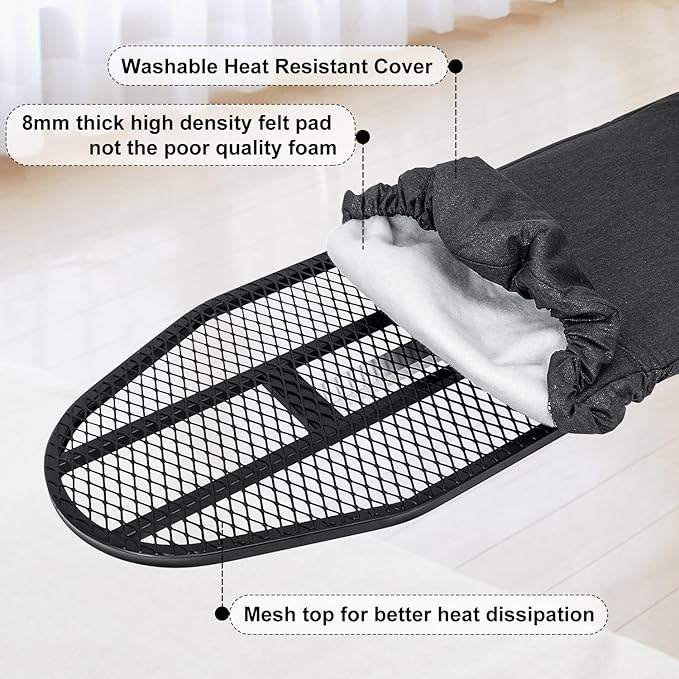 Duwee 12"×36" Wall Mounted Ironing Board,Folding Ironing Board Cabinet with Heat Resistant Cover,Compact Wall Mount Fold Down Iron Board for Small Spaces