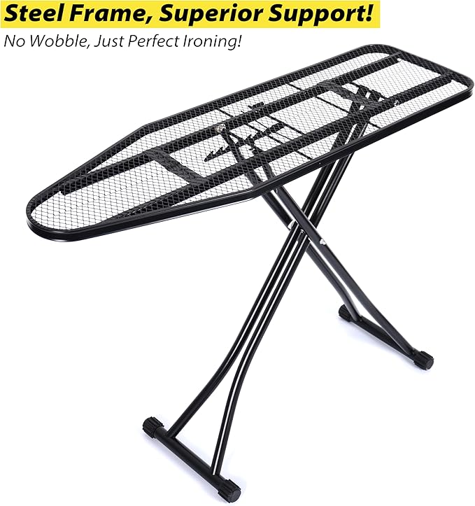 Ironing Board-Foldable Adjustable Height Iron Board with Heat-Resistant Cover - Lightweight and Durable for Home Use