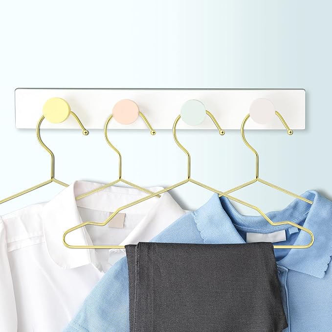 Jetec 36 Pcs 12 Inch Gold Kids Baby Hangers Strong Metal Children's Closet Clothes Hangers for Space Saving, Hanging Coats, Pants & Clothes (Gold)