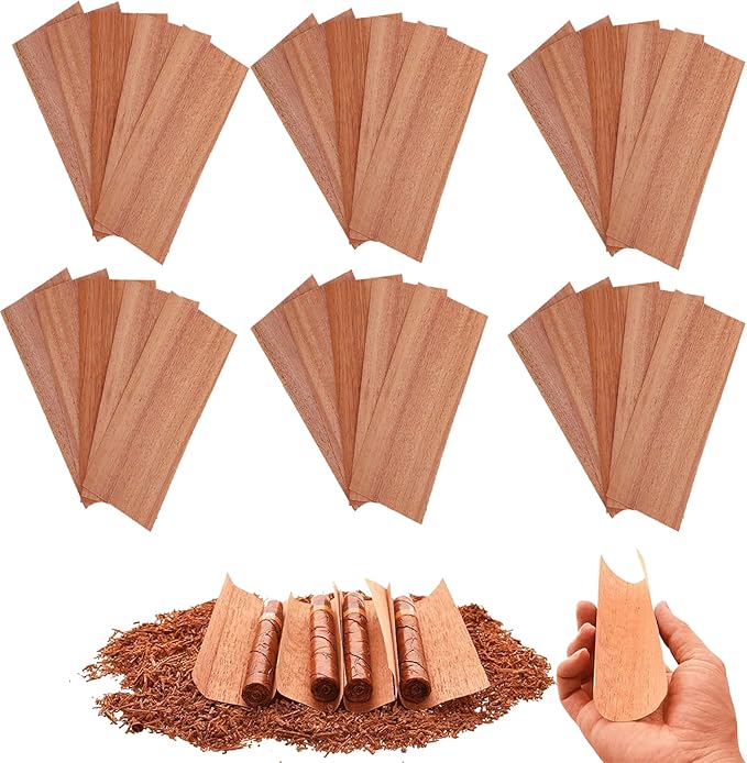 Spanish Cedar Wood Sheets for Cigars (30 Pack) - Premium Humidor Accessories, Veneer Lumber Strips Fits All Tubes/Jars/Boxes, Divides & Enhances Cigar Aroma