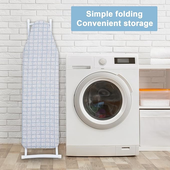 42 inch Wide Ironing Board,with Folding Legs,Height Adjustable Smooth Edge Good Load-Bearing Non-Slip Wear Resistant Ironing Clothes Suitable for Home,Household, Office, Bathroom, Dorm, etc