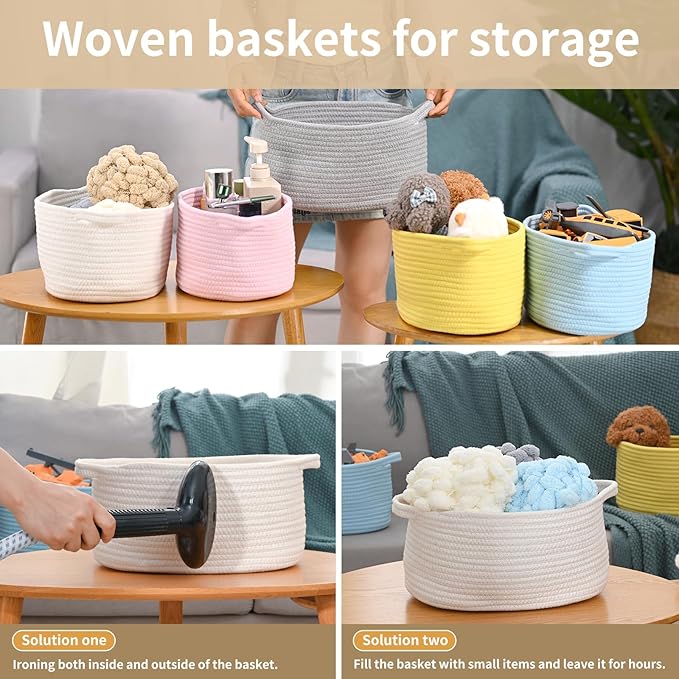 Cute Woven Storage Basket with Handle – Hunter Green Empty Gift Burr Basket for Valentines Day, Birthday, Holiday Gifts, Eco-Friendly, Decorative Organizer Bin for Nursery, Plants