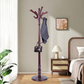 Wooden Coat Rack Freestanding, Creative Brid Hooks, Coat Hanger Stand 11 Hooks, Coat Tree Adjustable Height 73", Round Base, Coat Racks free standing for Entryway Hallway, Porch, Bedroom
