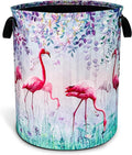 Flamingo Laundry Basket Animal Foldable Oxford Cloth Funny Tote Bag Laundry Hamper Clothes Storage Bucket Toy Organizer For Bathroom/Laundry Storage/Bedroom 18.9x16.5 Inch