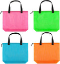 Reusable 4Pack Colorful Mesh Beach Tote Bags,Mesh Shopping Bag With Drawstring For Travel,Toys,Gift Or Laundry … …