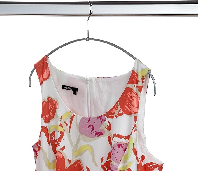 Mawa by Reston Lloyd Euro Series Non-Slip Space Saving Clothes Hanger for Shirts & Dresses, Style 40/P, Set of 12, White