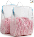 COMLIFE Set of 2 Delicates Honeycomb Mesh Laundry Bag，Use YKK Zipper，with Handle, Extra Large Opening, Baby Products, Face Cleansing Pads,Socks, Fine Knitwear Mesh Wash Bags (Blue)