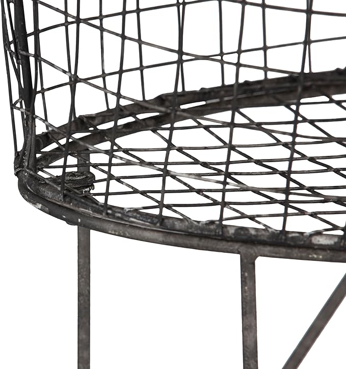 Creative Co-op Vintage Metal Laundry Basket with Wheels 25" x 15" x 26 3/4" (W x D x H)