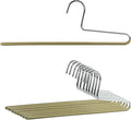 Mawa by Reston Lloyd Non-Slip Space Saving Clothes Hanger with Single Rod for Pants, Style KH/1, Set of 10, Gold