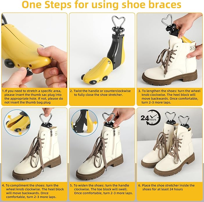 4 Pack Shoe Stretcher Women Men Bulk, Shoe Tree Adjustable Boot Widener Stretcher,Shoe Widener Stretcher for Shoe Toe Box Stretcher, Leather Shoe Stretcher Flats, Loafers, Sneakers
