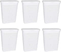 YBM Home Plastic Rattan Laundry Hamper Basket with Hinged Lid, Ventilation Holes, Durable, Lightweight Bin With Cutout Handles, Storage Dirty Clothes, Space Saver, 10.5" x 17.5" x 23.75", White,6-Pack