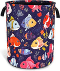 Fish Laundry Basket Funny Cartoon Foldable Oxford Cloth Tote Bag Laundry Hamper Clothes Storage Bucket Toy Organizer For Bathroom/Laundry Storage/Bedroom 18.9x16.5 Inch