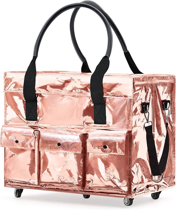 tobyto Reusable Grocery Bag on Wheels, 105L Foldable Rolling Tote, Shopping Trolley 66LBS Capacity - Water-Resistant for Laundry, Picnic, Storage & Travel