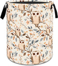 Cute Owl Laundry Basket,Dirty Clothes Hamper,Forest Bird on Branch Storage Bin,Nature Lovers Gifts,Foldable Waterproof Oxford Cloth Baskets for Bathroom,Bedroom,Home Decoration(19.7" x 15.8")