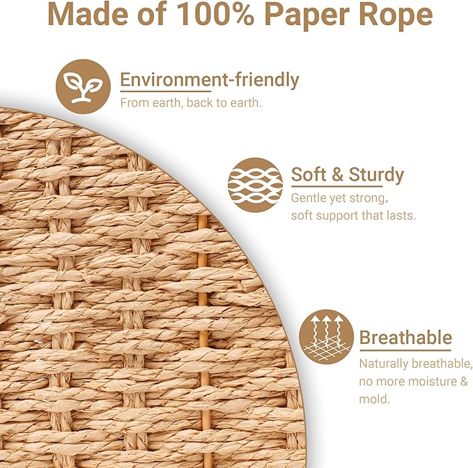 Wicker Baskets for Organizing,Pantry, Kitchen Counter with Handles, Handwoven Woven Storage Baskets for Fruit, Bread, Vegetable, Paper Storage Bins for Shelves, 3 Pack, Natural