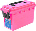 Sheffield 12631 Ammo Storage Box, Stackable .30 Cal Field Boxes, Water and Dust Resistant, Lockable Storage Box with Handle, Secures Hunting Gear, Supplies, and Bullets, Made in USA, Pink, 1-Pack