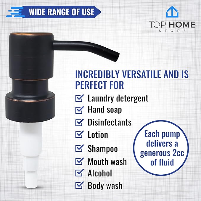 Bathroom Countertop Soap Dispensers (Oil Rubbed Bronze, 4 Pack)