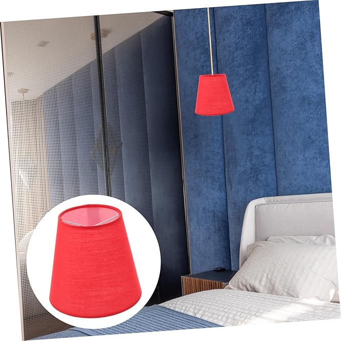 Housoutil Fabric Lampshade Rustic Chandelier Rustic Table Lamp Mini Clips Paper Lamp Shade Lamp Shades Clip on Drum Lamp Shades Small Lamp Shade Bedside Lamp Shade Replacement Miniature Iron