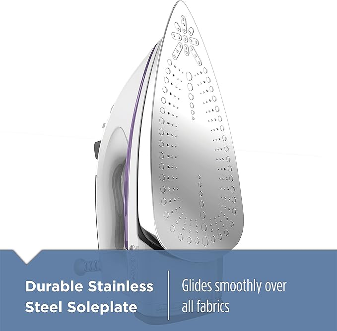 BLACK+DECKER IR1350S Professional Steam Iron with Stainless Steel Soleplate and Extra-Long Cord, Purple