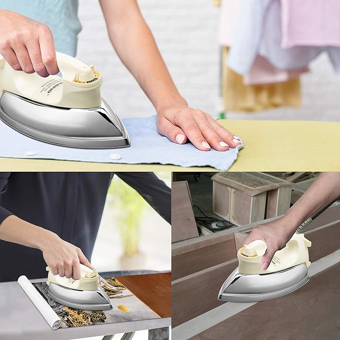 Lightweight Portable Dry Iron for Industry Household Usage Upgraded Mirror Stainless Steel Soleplate Without Steam 700W Gift for Housewarming