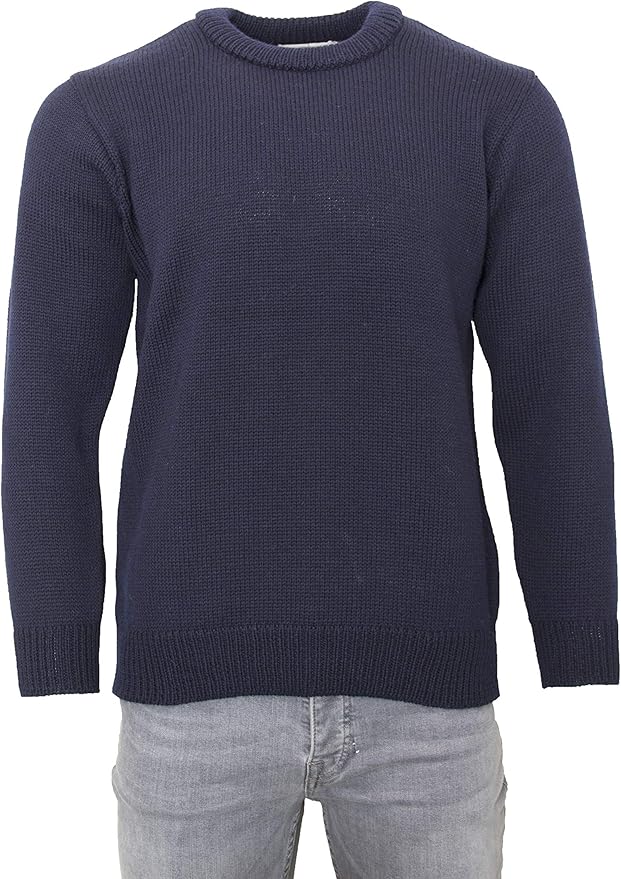 Aran Crafts Plain Crew Neck Sweater (100% Wool)