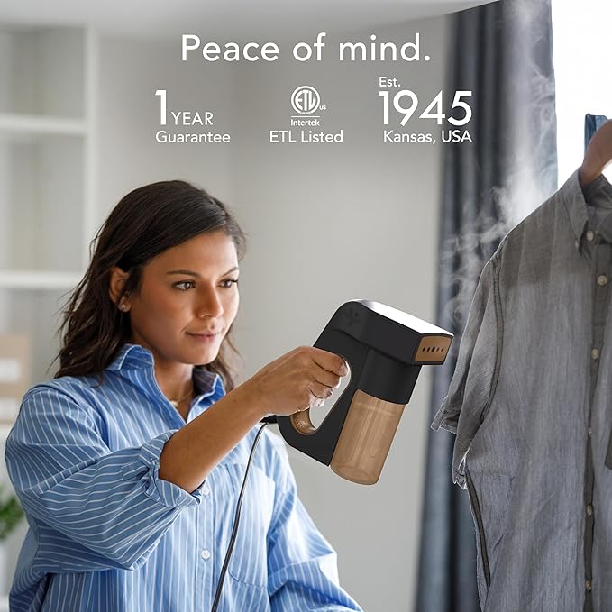 Vornado Express Handheld Garment Steamer, 17 Minute Continuous Steam, 30-Second Heating Time, Compact Design, Phantom