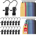 24 Pack Boot Hangers Clips for Closet, Heavy Duty Legging Organizer for Closet Hanging Pants Hangers with Clips Clothes Pins Hanger Clips Laundry Hooks Towel Socks Hats Tall Boots Home Travel Black