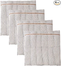 HEAVYWOOD 4-Piece Cotton Mesh Landry Bag Organic Wash Bag for Washing Machine Lingerie Bags for Washing Delicates with Sturdy Anti-Rust Zipper Clothes Washing Bag (4Bags, XL)