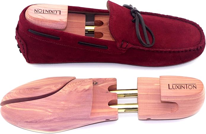 Cedar Shoe Tree Boot Keeper for Men Luka Adjustable Shoetree Twin Tube Wood Shoe Shape