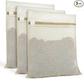 Natural Cotton Mesh Laundry Bags 12x16" 3-Pack,Gentle Wash for Lingerie, Baby Clothes & Travel Essentials