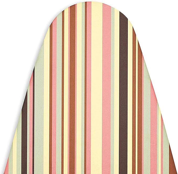 Encasa XO Ironing Board Cover and Pad - Thick 4mm Felt, Heat & Scorch-Resistant, Fits Wide Boards 49"x18", Elastic Bungee Cord Tightening, Easy Fit, Stain-Safe Dye, Multistripe